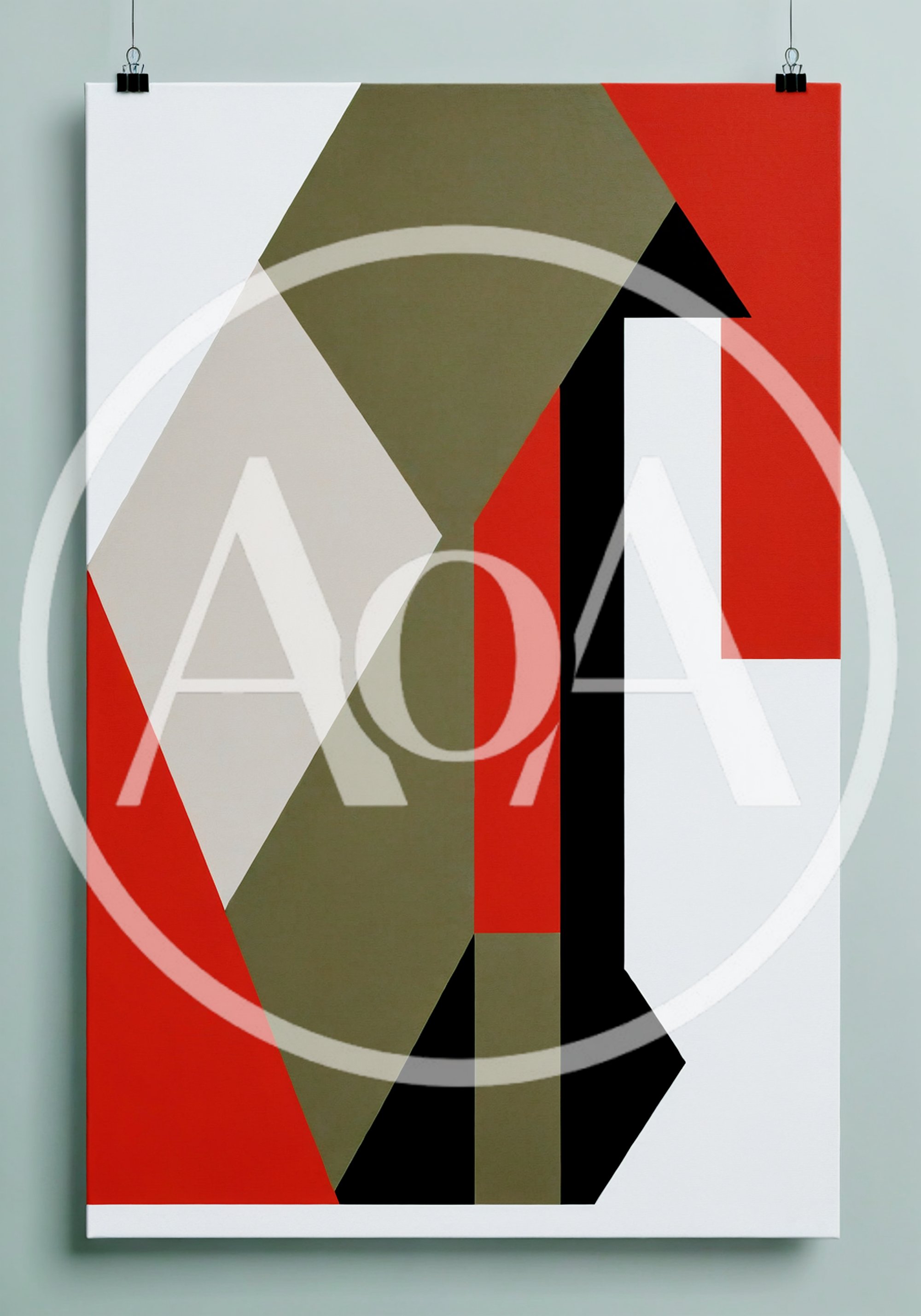 Abstract Geometric Art Print With Bold Colors