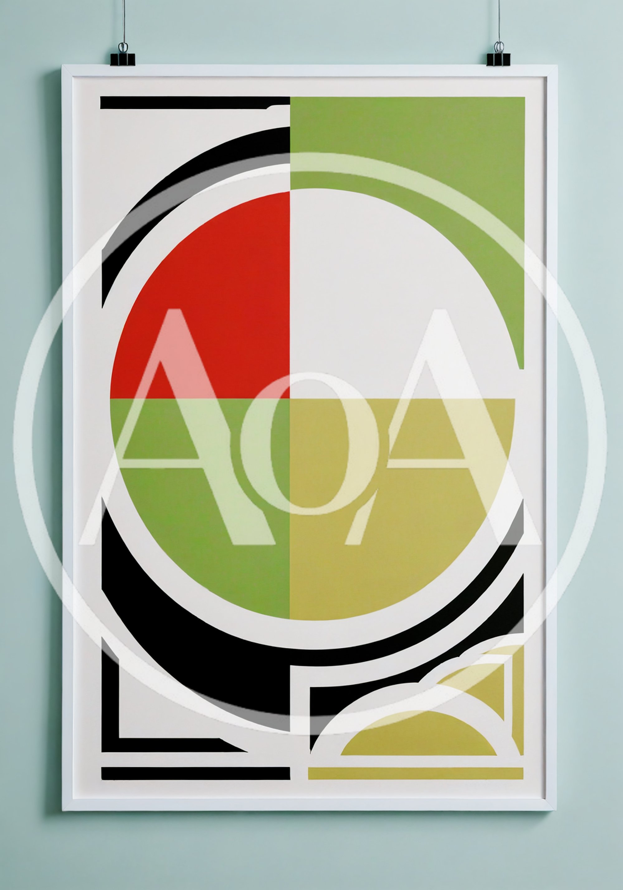 Abstract Geometric Art Print In White Frame