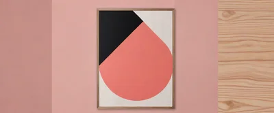 Minimalist Abstract Art Print In Wooden Frame