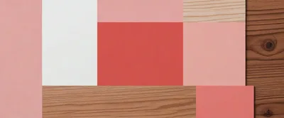 Abstract Geometric Composition With Wood And Pastel Panels