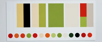 Color Palette Swatches With Geometric Shapes And Circles