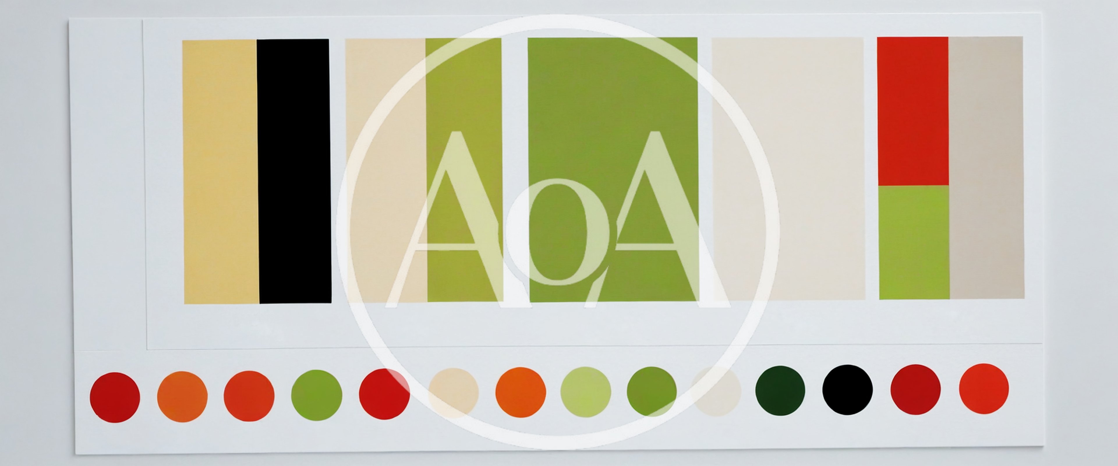 Color Palette Swatches With Geometric Shapes And Circles