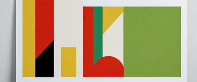 Abstract Geometric Composition With Bold Primary Colors