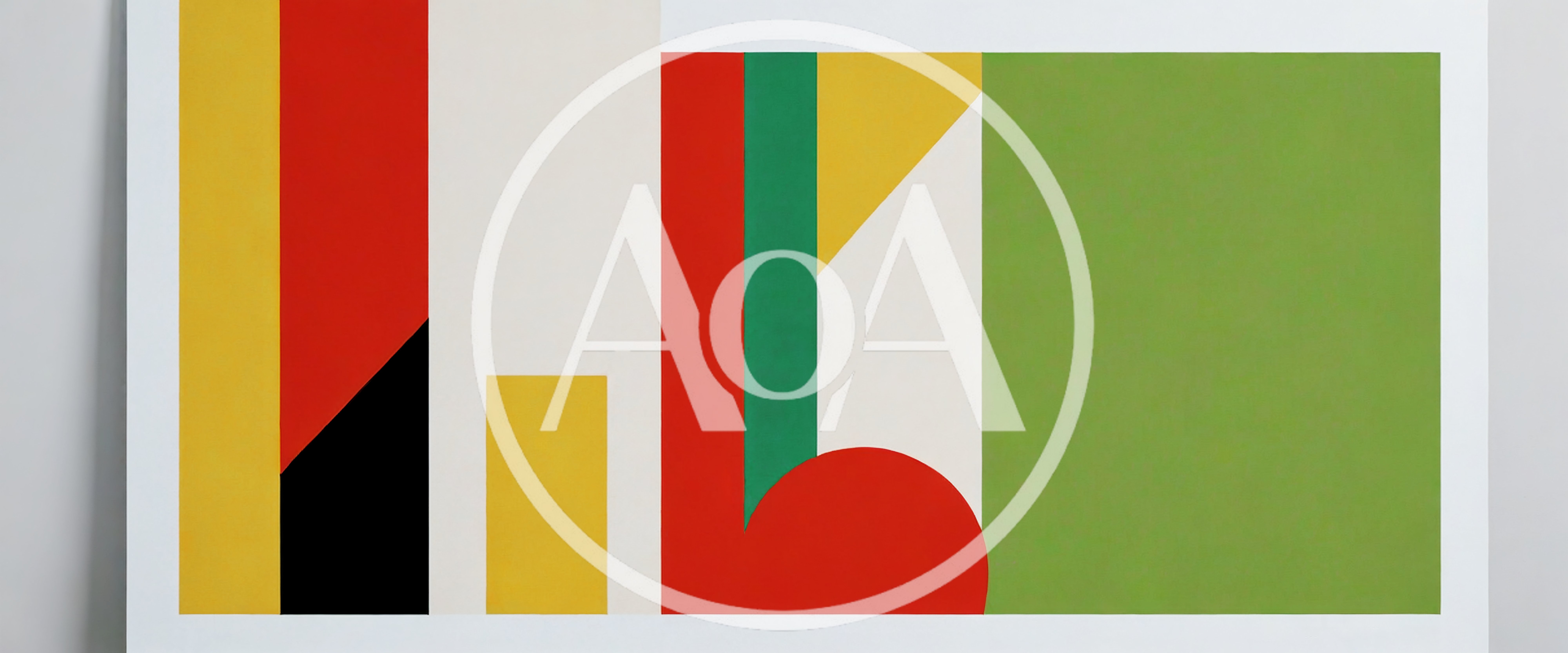 Abstract Geometric Composition With Bold Primary Colors