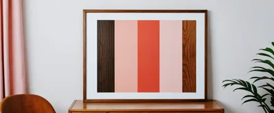 Modern Abstract Art Print In Wooden Frame