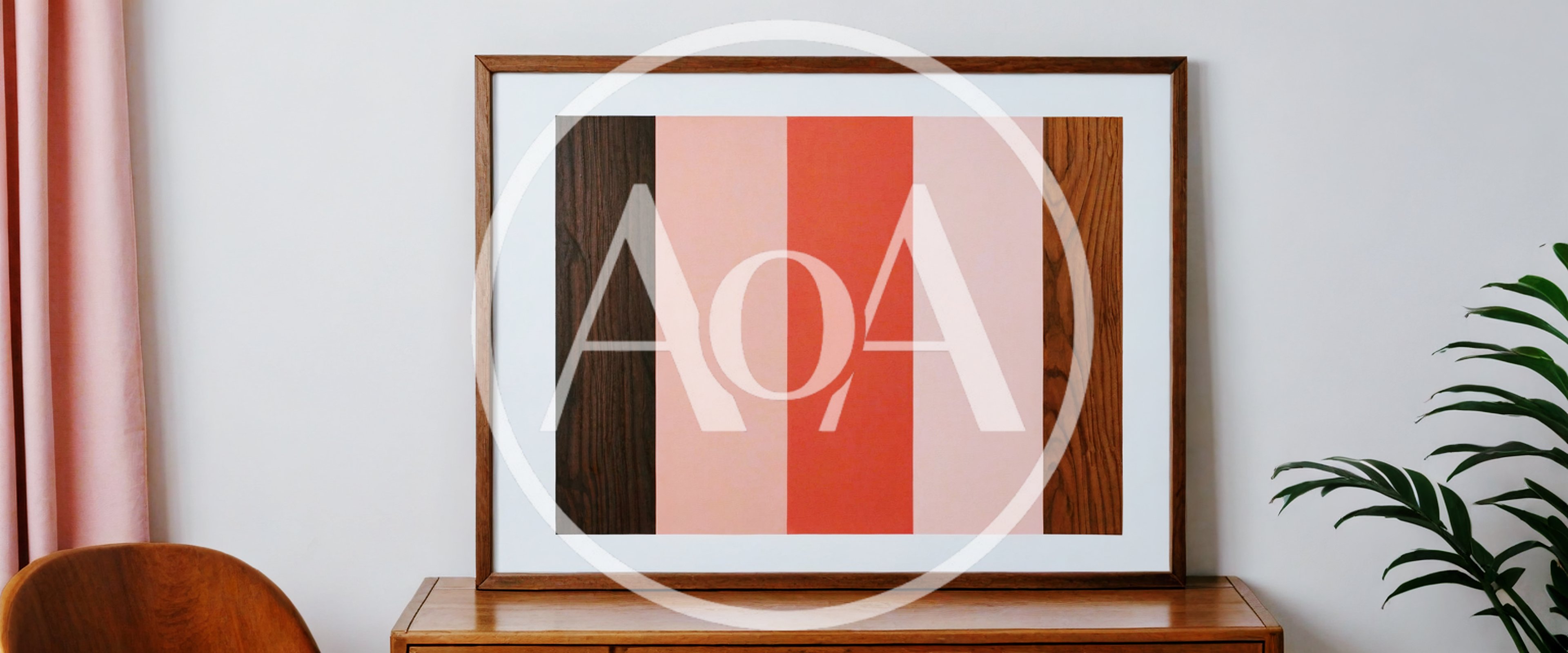 Modern Abstract Art Print In Wooden Frame