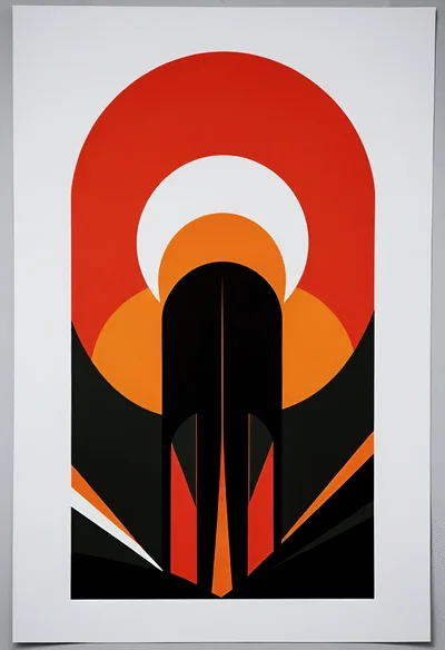Abstract Geometric Art Print With Bold Minimalist Shapes