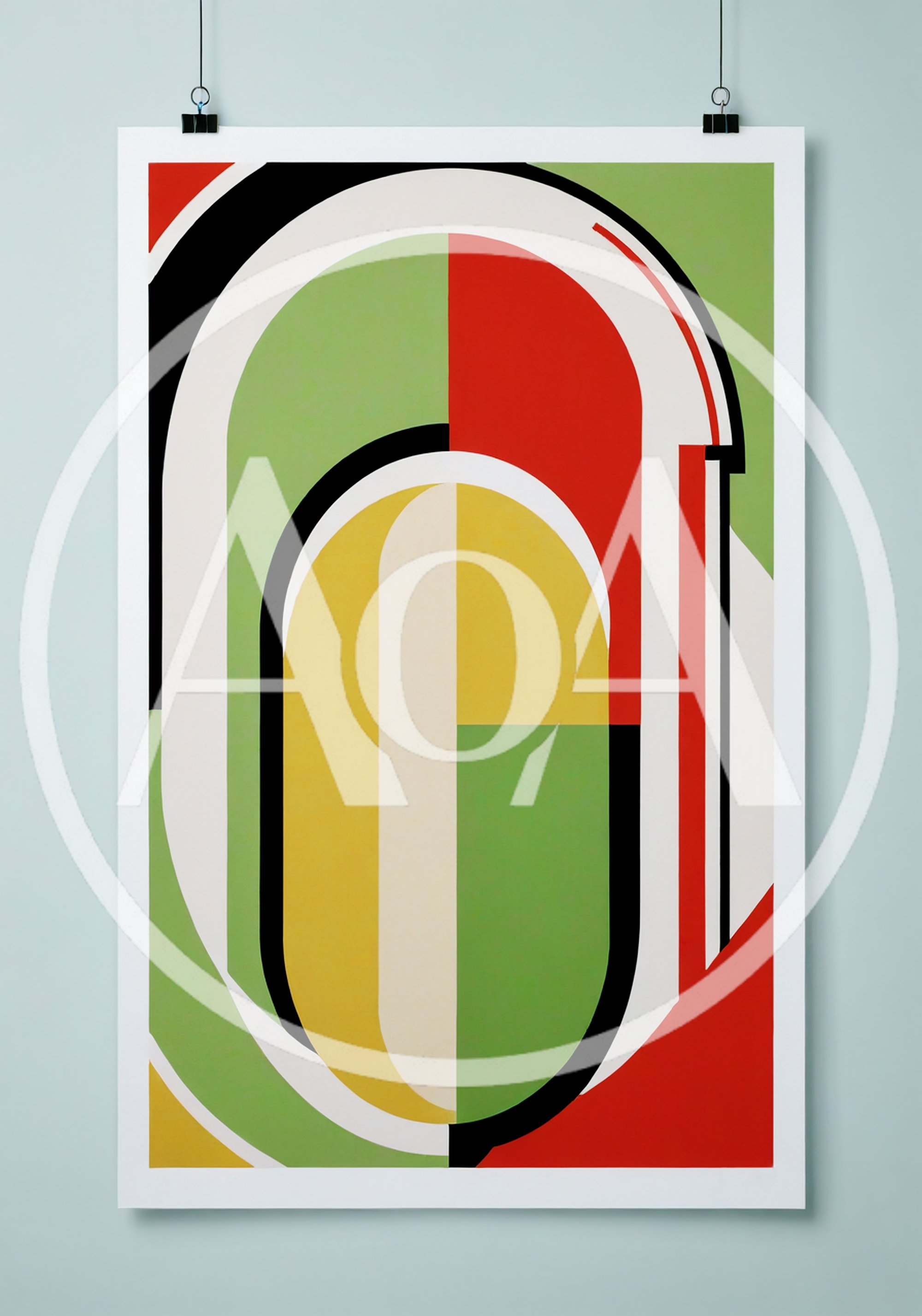 Abstract Geometric Art Print With Bold Shapes