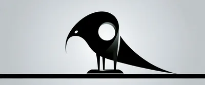 Minimalist Black Bird Silhouette Graphic Illustration