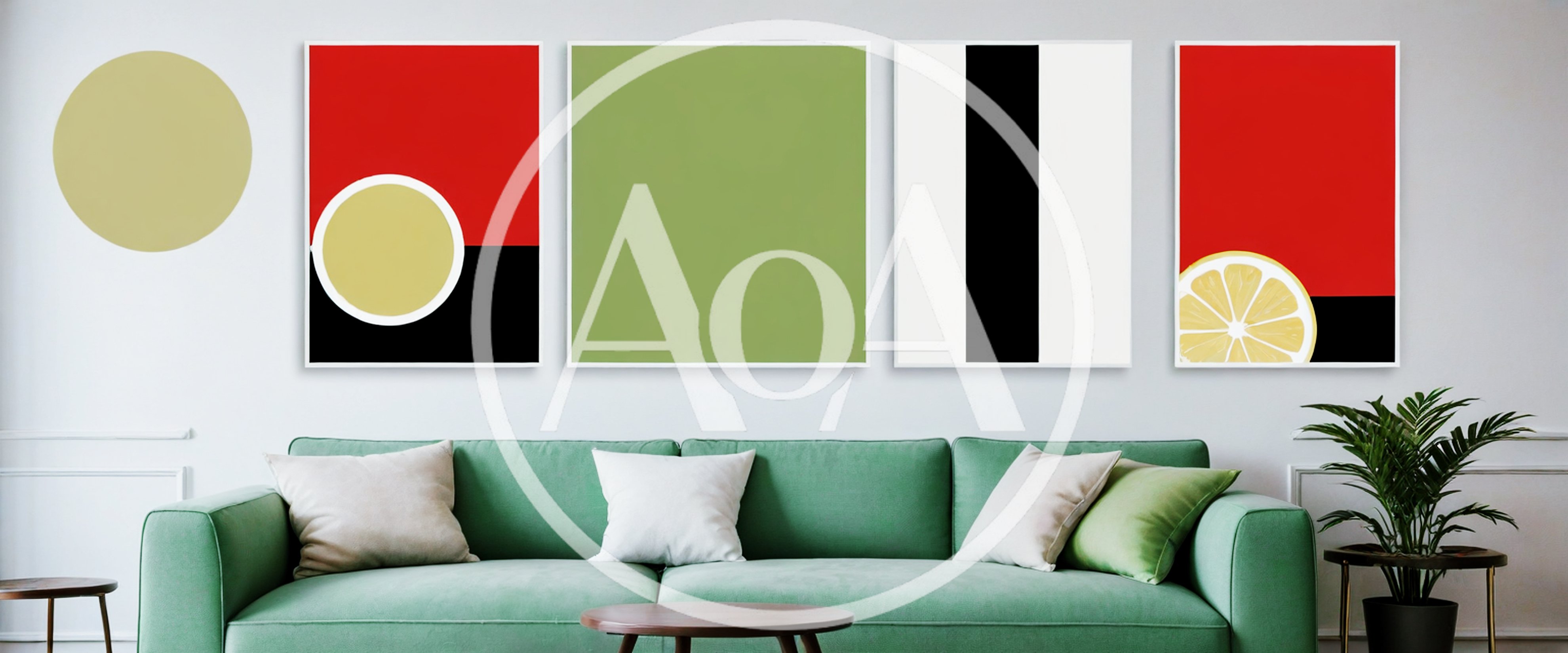 Modern Living Room With Abstract Wall Art