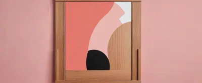 Abstract Geometric Wall Art In Wooden Frame