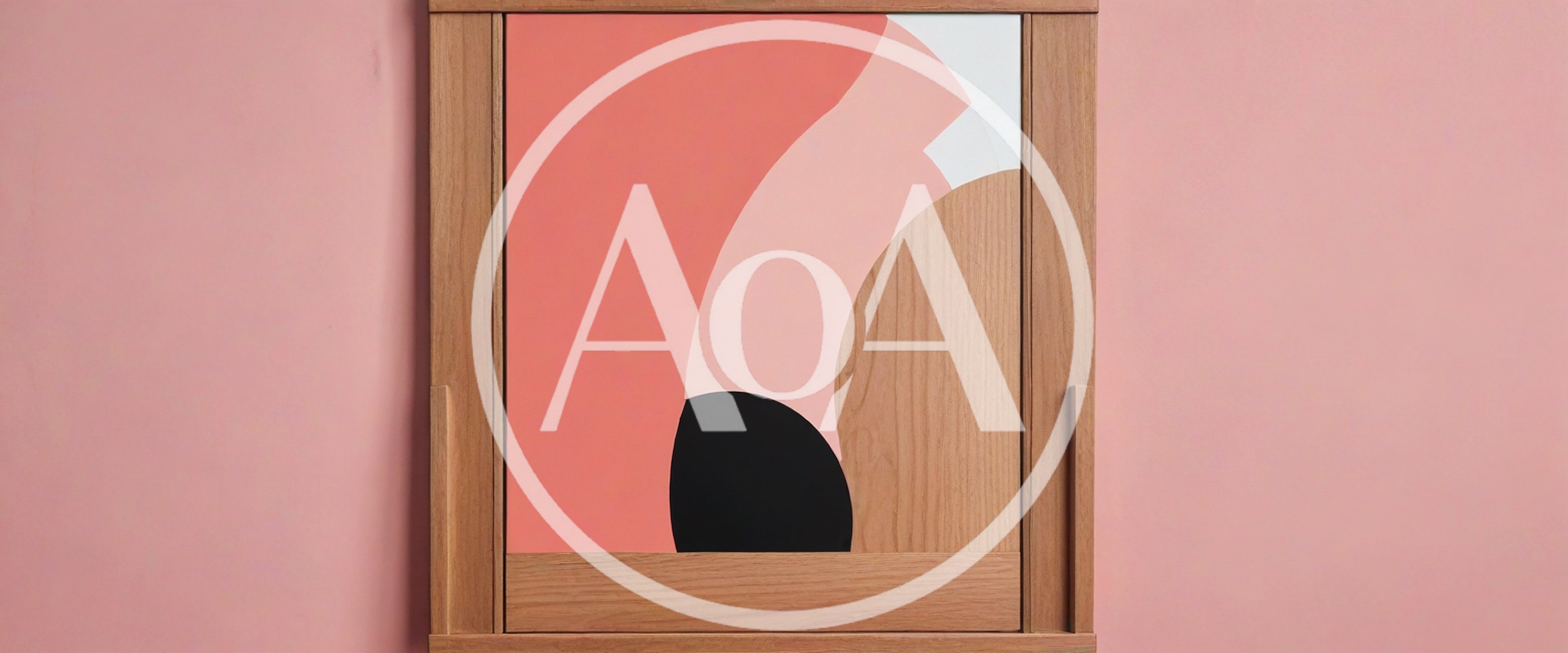 Abstract Geometric Wall Art In Wooden Frame