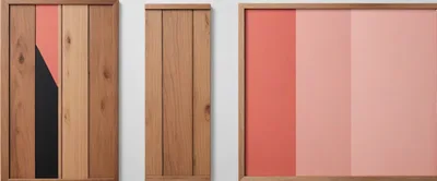 Modern Minimalist Wall Art Panels With Wood Frames