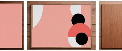 Abstract Geometric Art Print In Wooden Frame