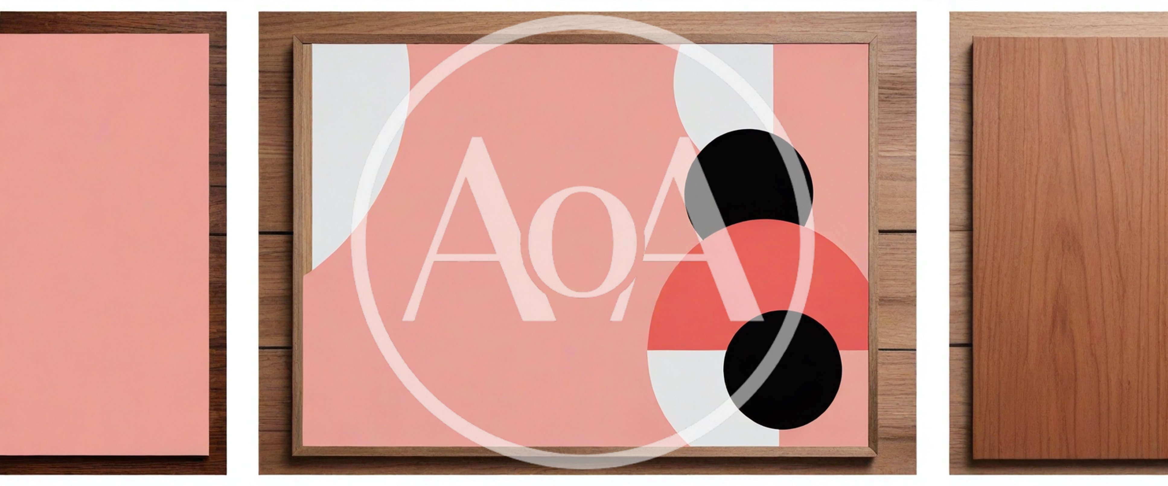 Abstract Geometric Art Print In Wooden Frame