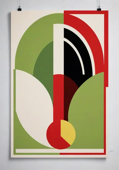 Abstract Geometric Poster Design With Bold Shapes
