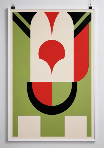 Abstract Geometric Poster Art In White Frame