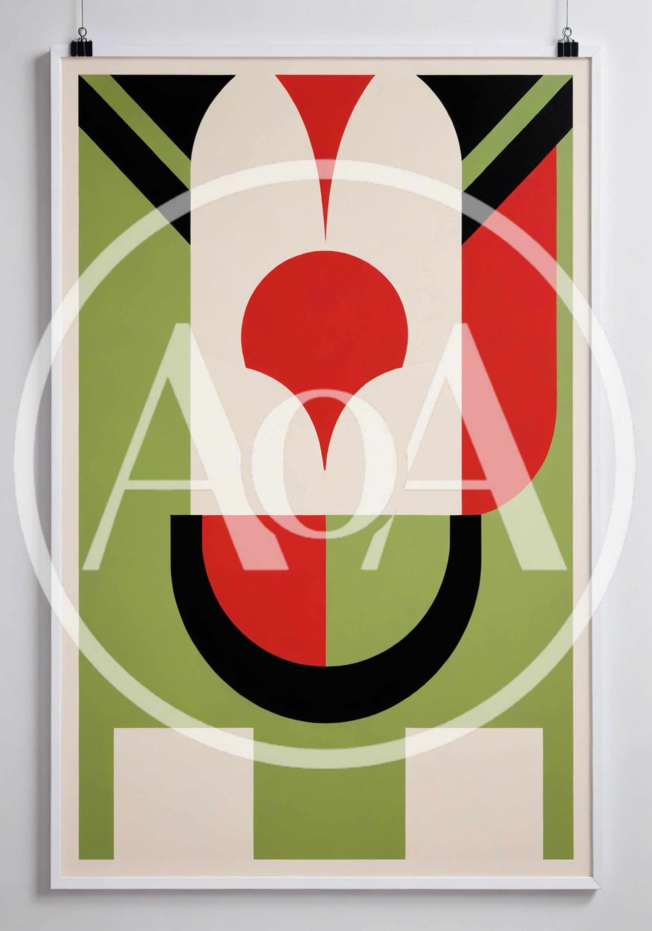 Abstract Geometric Poster Art In White Frame