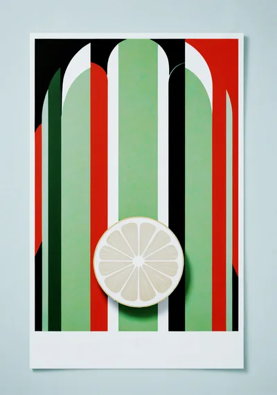 Abstract Graphic Poster Featuring A Citrus Slice