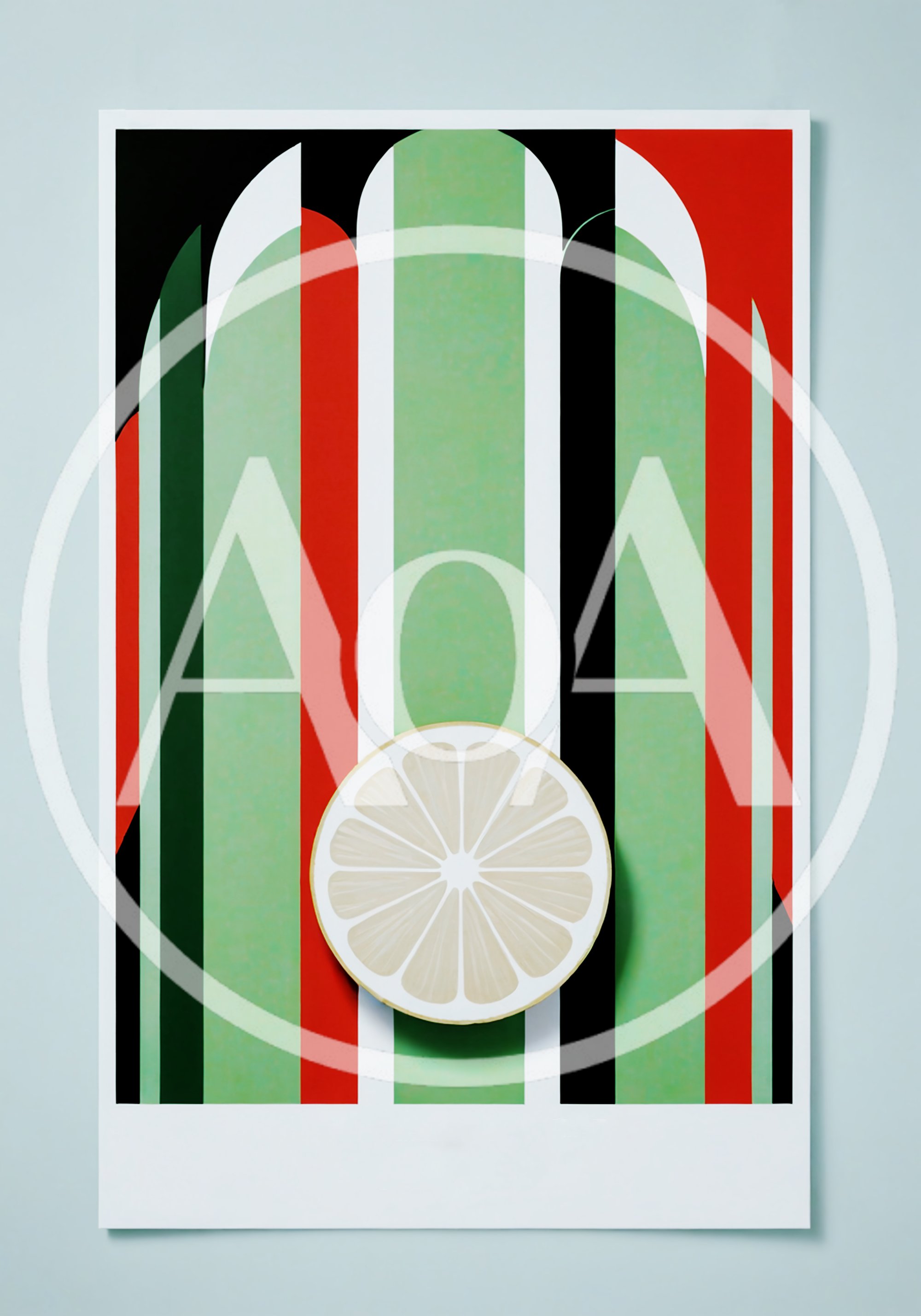 Abstract Graphic Poster Featuring A Citrus Slice