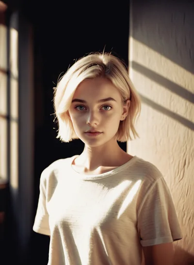 Portrait Of A Young Blonde Woman In Natural Light