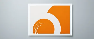 Minimalist Abstract Graphic Art With Orange And White Curves