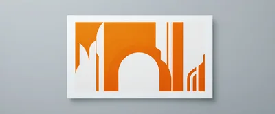 Abstract Geometric Orange And White Graphic Art Print