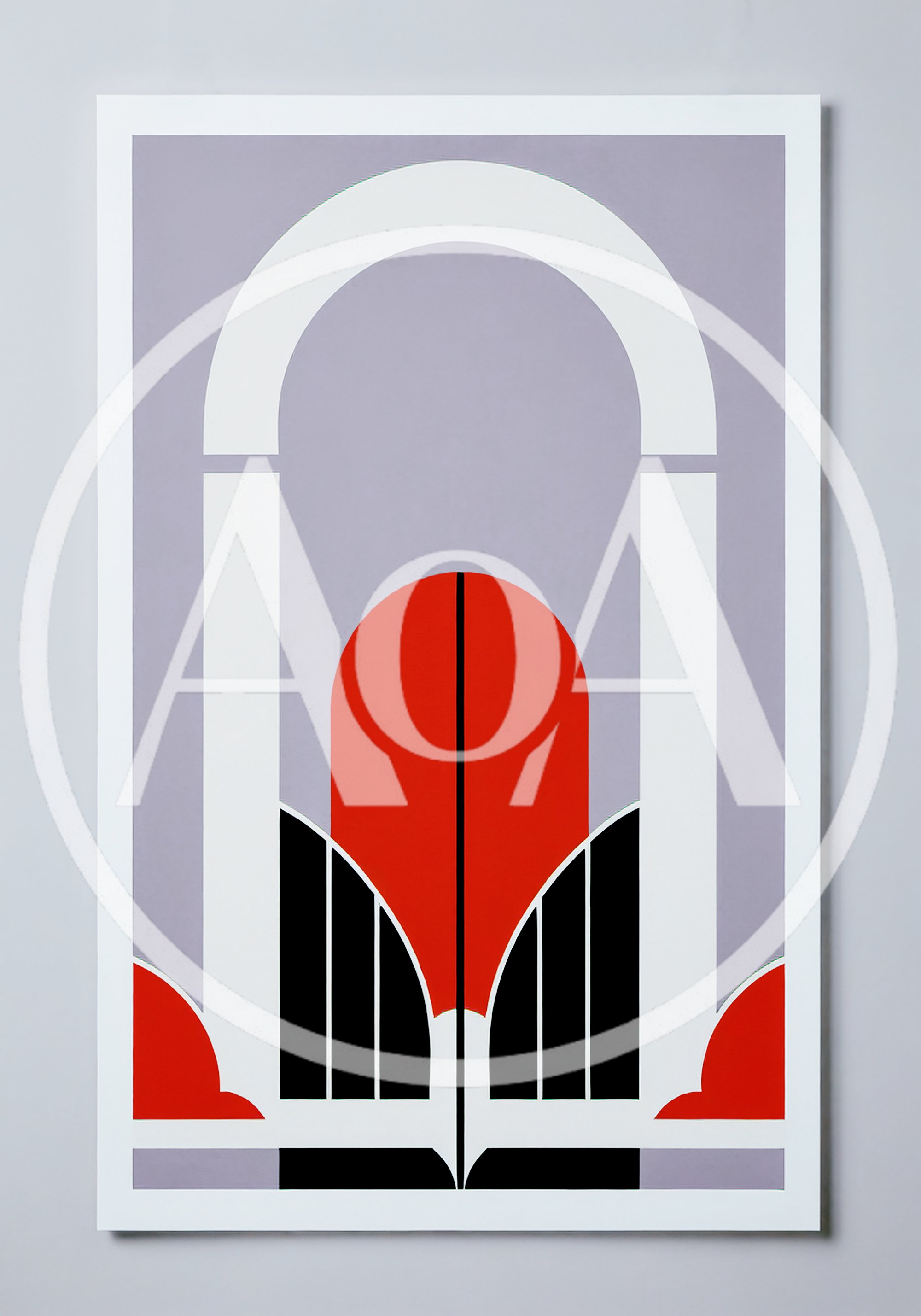 Minimalist Geometric Art Print With Archway Motif