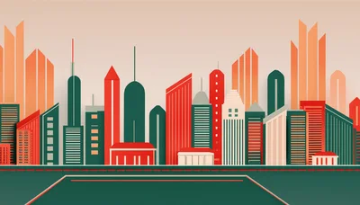 Minimalist Flat Vector Cityscape Illustration