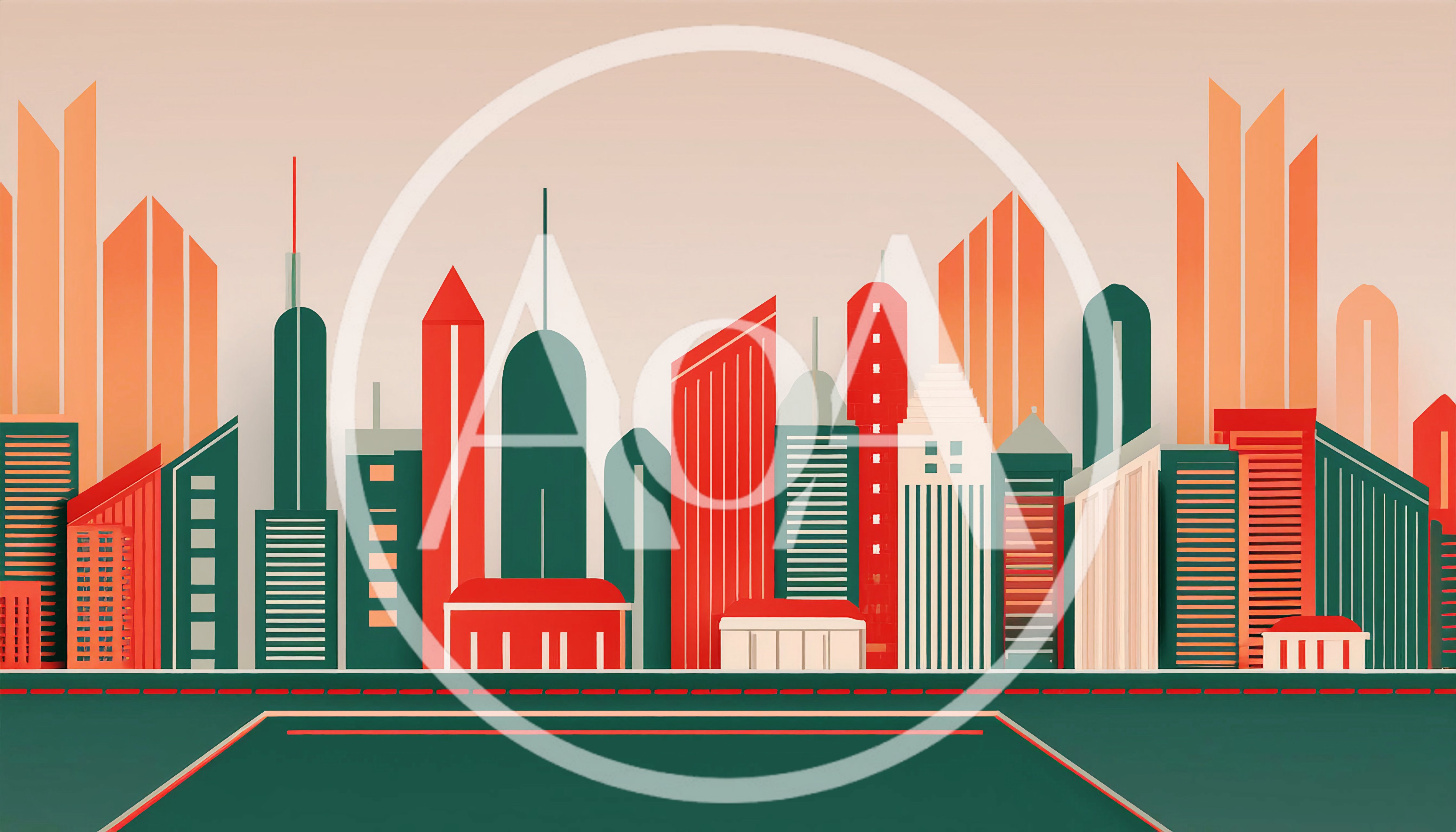 Minimalist Flat Vector Cityscape Illustration
