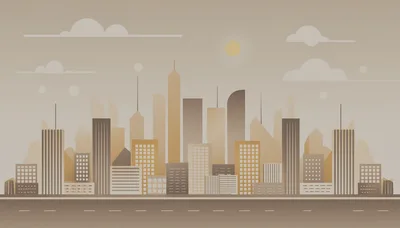 Minimalist Flat Vector Cityscape Illustration