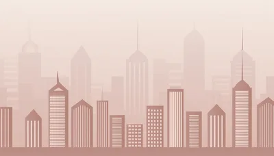 Minimalist City Skyline Silhouette In Soft Pastel Tones