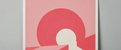 Minimalist Abstract Geometric Art Print With Pink Circles