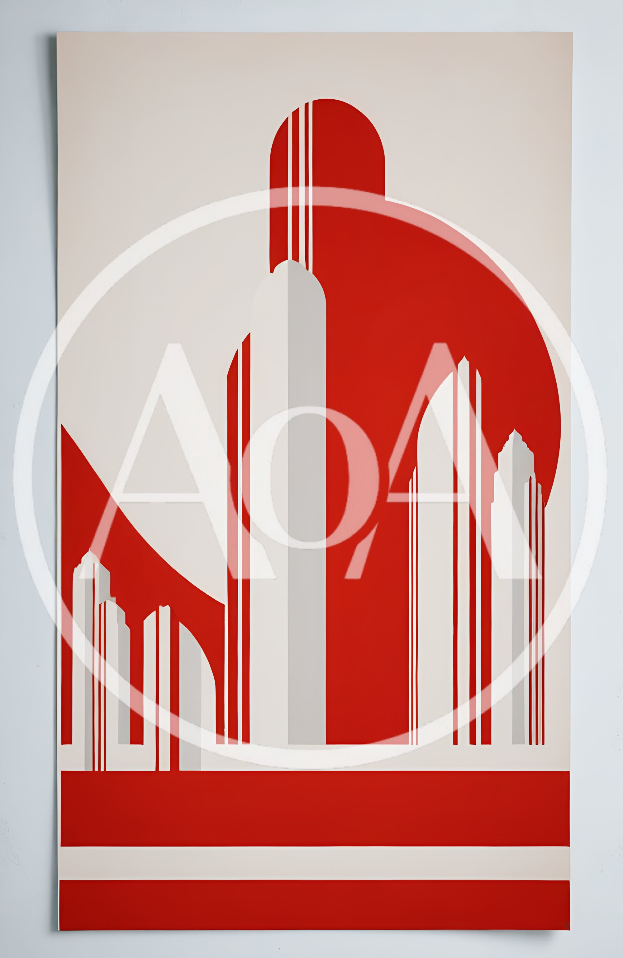Art Deco Style Abstract Cityscape Illustration