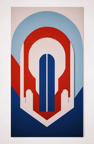 Abstract Geometric Art Composition With Bold Primary Colors
