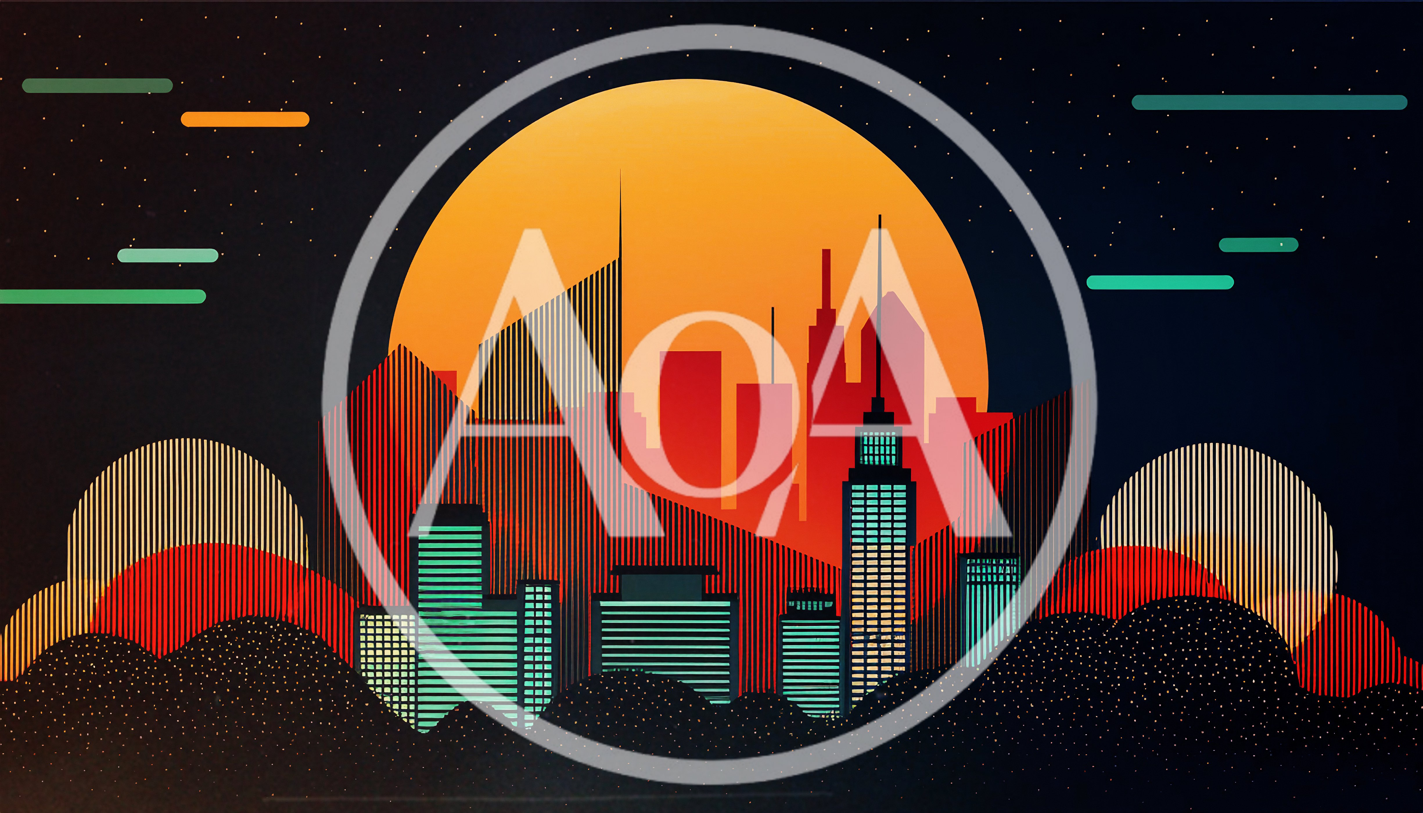 Minimalist Vector Illustration Of A Futuristic City Skyline