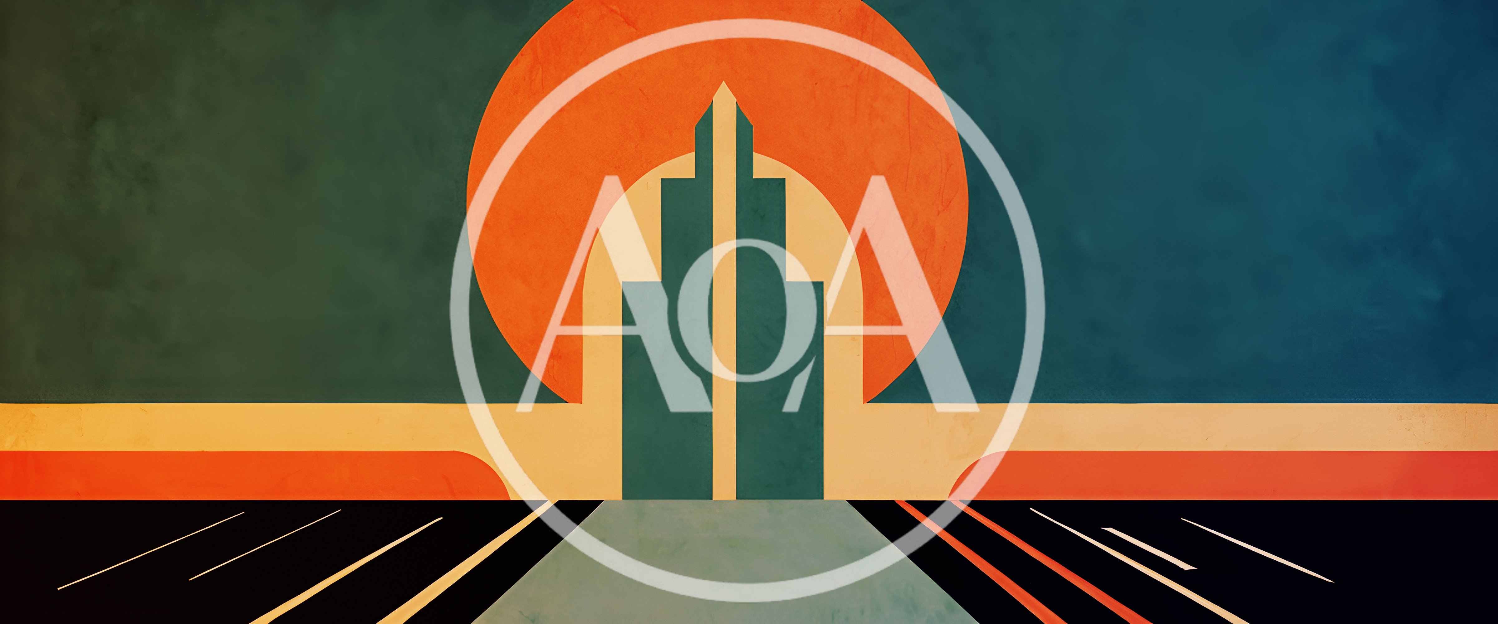 Art Deco Style Abstract Cityscape Illustration