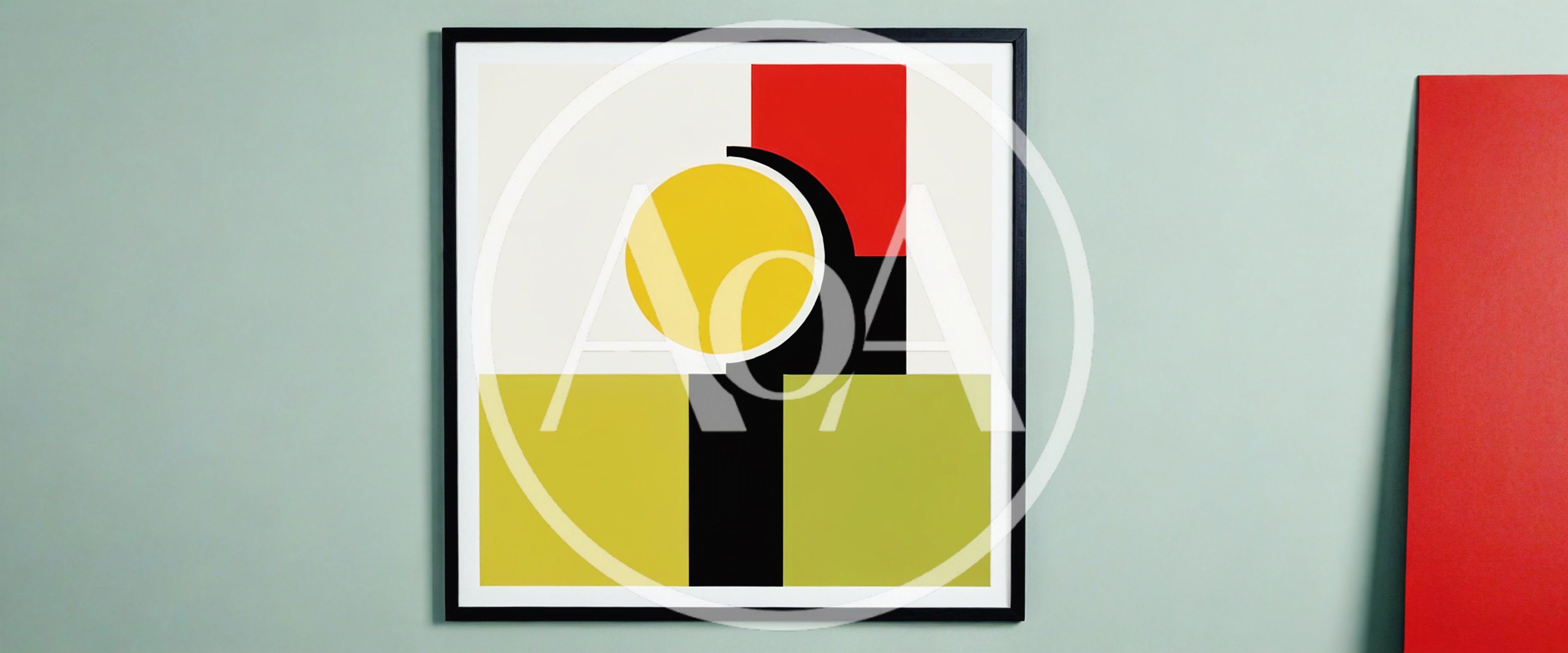 Abstract Geometric Art Print In Black Frame