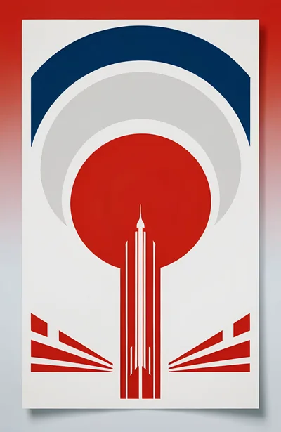 Minimalist Art Deco Style Skyscraper Illustration