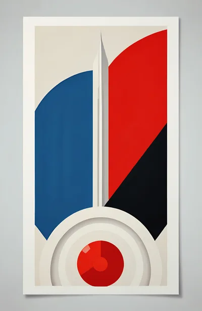 Abstract Geometric Poster Design With Minimalist Shapes