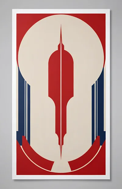 Minimalist Art Deco Style Abstract Geometric Poster