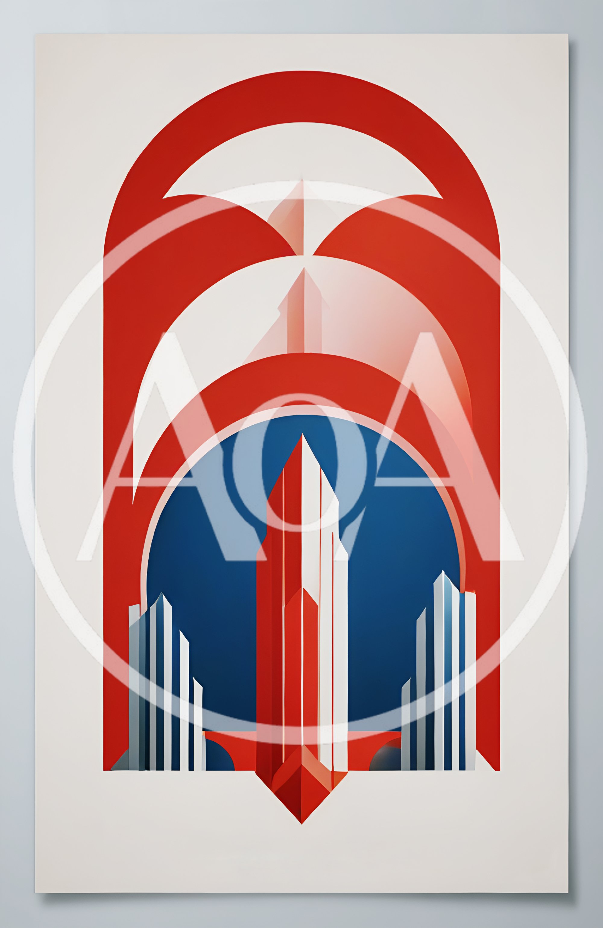Art Deco Style Architectural Skyscraper Illustration