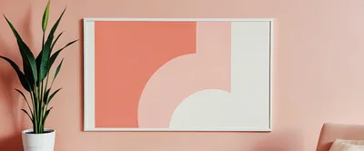 Minimalist Abstract Art Print In Modern Living Room