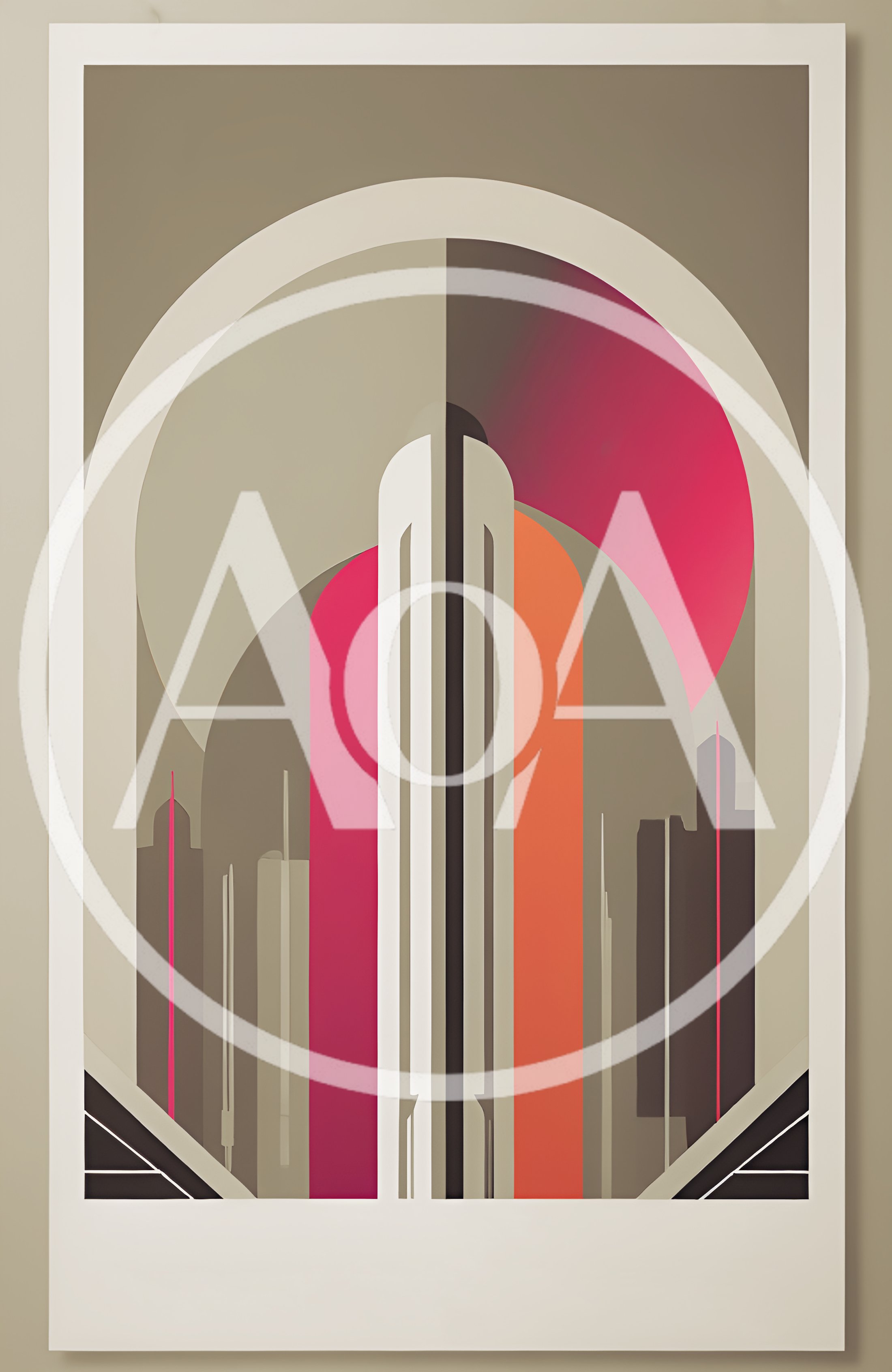 Art Deco Style Futuristic Cityscape Illustration