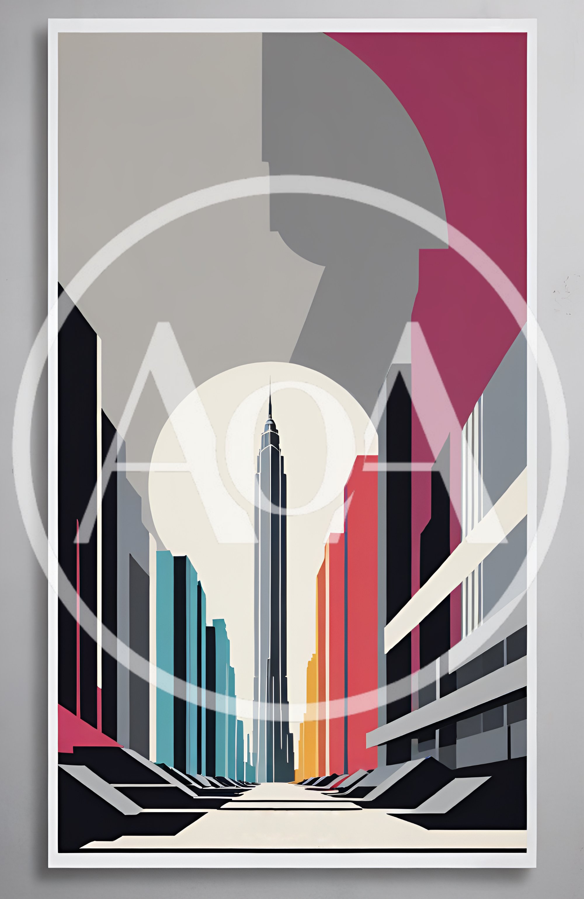 Minimalist Art Deco Style New York City Skyline