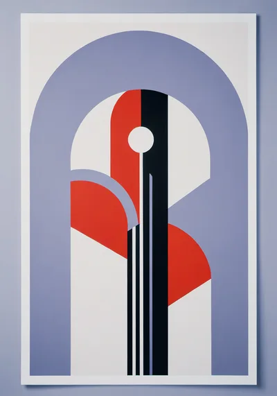 Abstract Geometric Art Print With Arch Motif