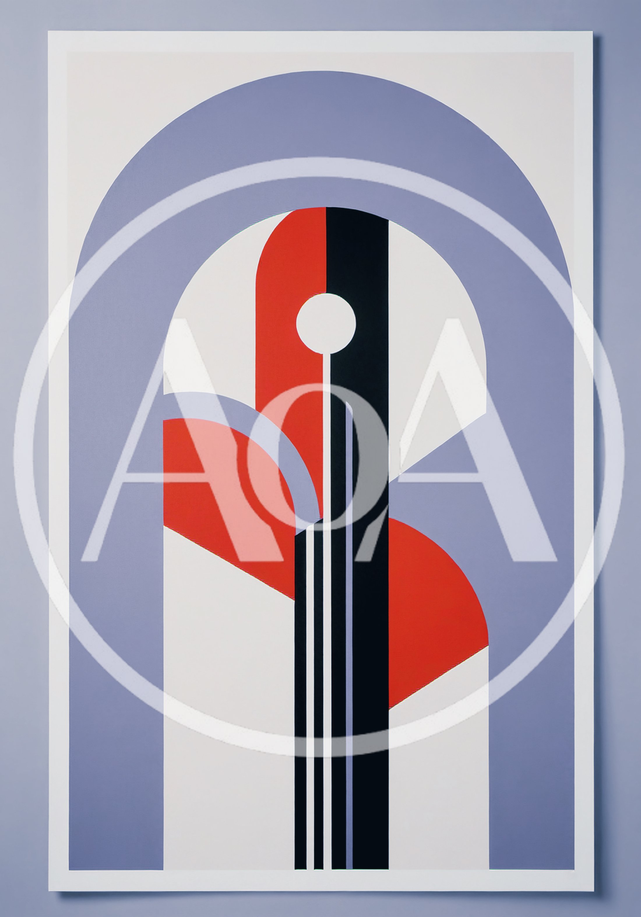 Abstract Geometric Art Print With Arch Motif