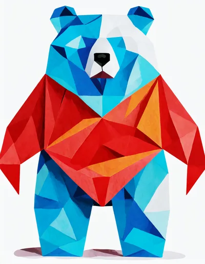 Geometric Low Poly Bear Illustration