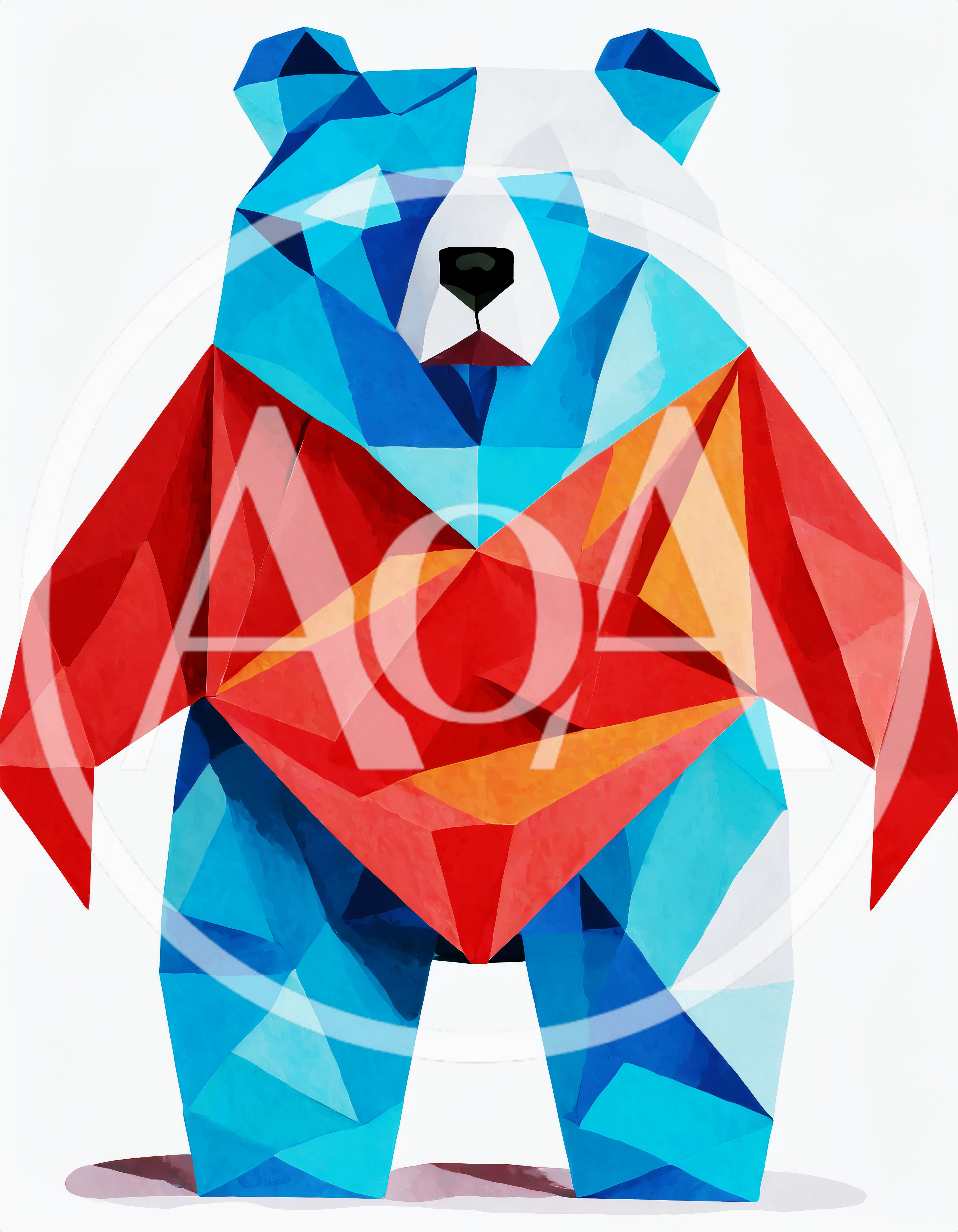 Geometric Low Poly Bear Illustration