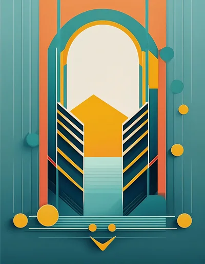 Abstract Geometric Archway With Minimalist Architectural Elements